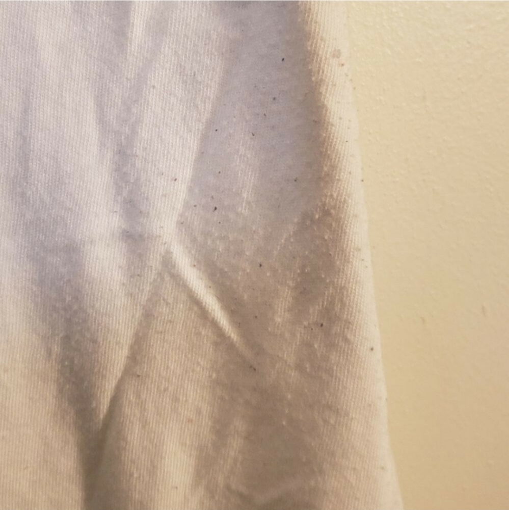 Victoria’s Secret PINK Large White Blue Watercolor Silver Holographic T-shirt - Picture 8 of 8